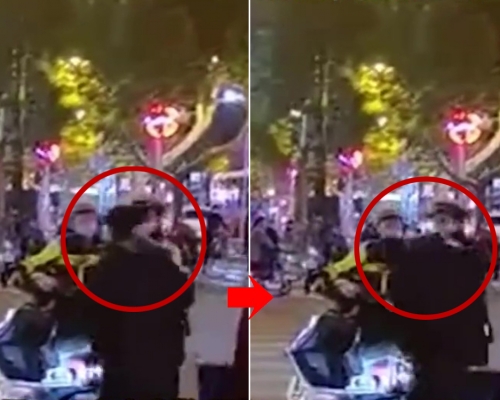 河北交警掌摑市民。