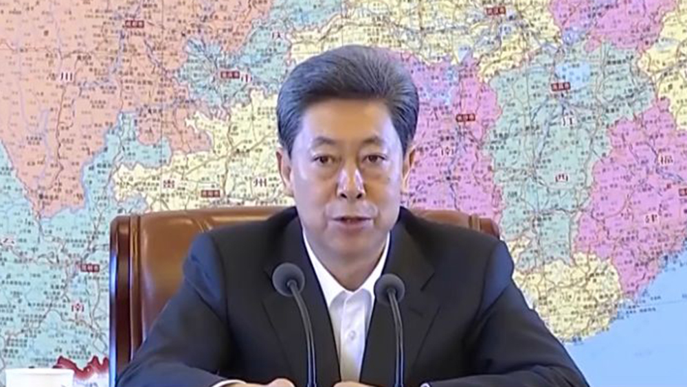 陳文清首以政法委書記亮相。央視畫面