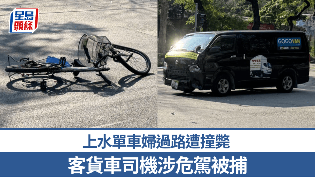 车cam直击｜上水单车妇过马路 遭客货车撞毙 司机涉危驾被捕