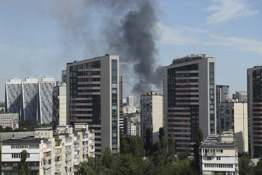 烏克蘭多地受飛炸襲擊。美聯社