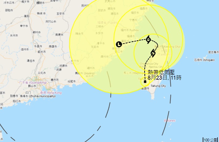 天文台指熱帶低氣壓對本港沒有直接威脅。