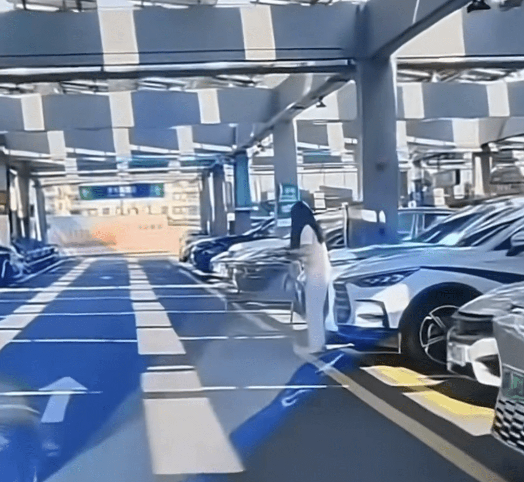 法院人員被拍到從超市購物車取物。