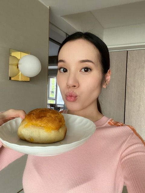 懷孕期間她幾乎日日食菠蘿包,所以BB暱稱都可以叫「菠蘿包」。