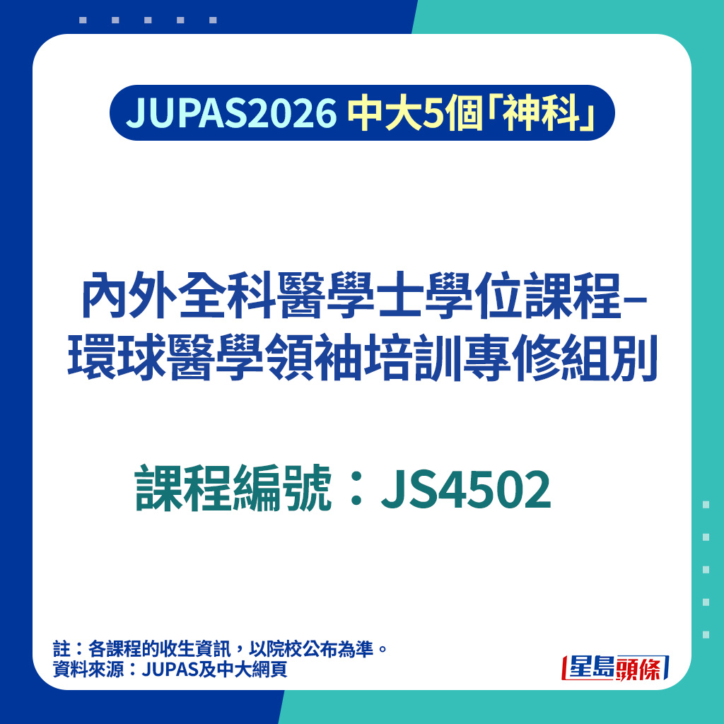 中大入学攻略2026｜CUHK联招JUPAS 5大「神科」＋5大新兴科目一览附最新收分/计分方法