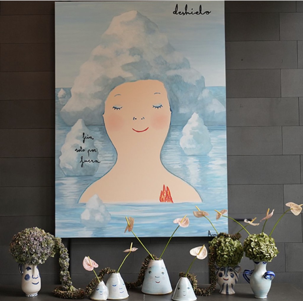 Eva去年聯手丹麥花卉藝術家Nicolai Bergmann，為首爾四季酒店大堂布置。