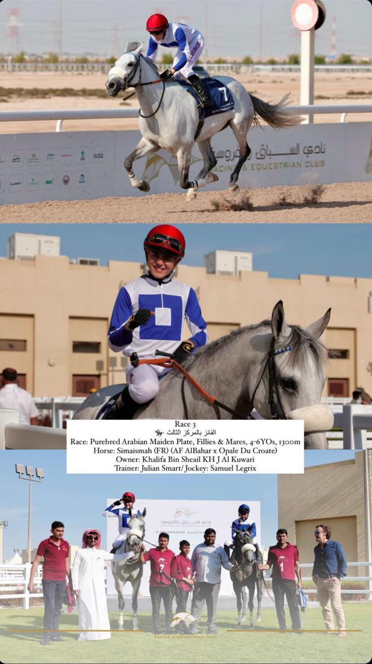 Samuel在卡塔爾於三日內贏兩場頭馬。
