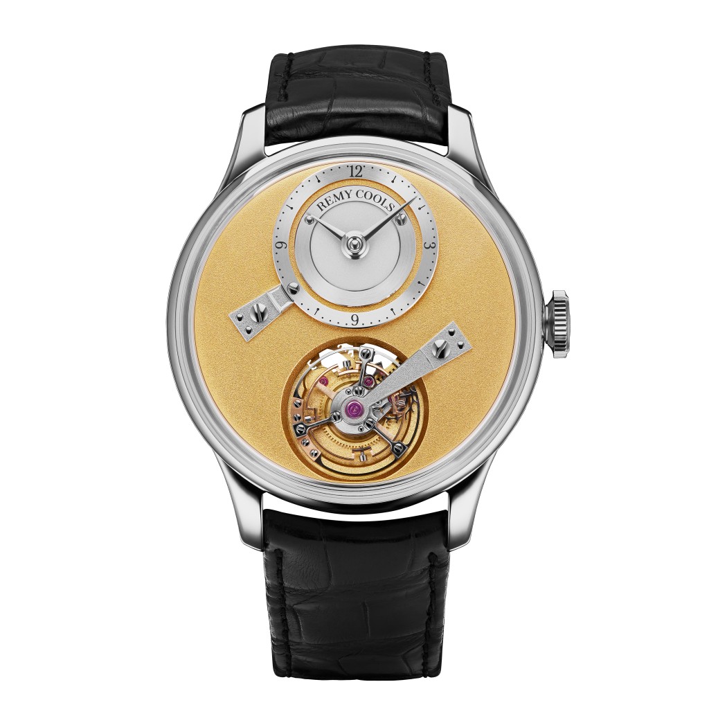 生力軍大獎-Rémy Cools Tourbillon Atelier，錶殼：39mm鉑金/ 機芯：RCTA手上鏈/ 限量：36枚/ 售價：159,000瑞郎。