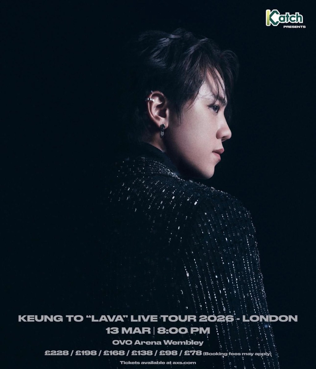 姜濤繼早前公布將於3月13日在英國倫敦舉行首個個人海外演唱會《KEUNG TO “LAVA” LIVE TOUR 2026 - LONDON》。