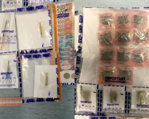 警方於馬鞍山拘一名19歲女，檢大麻曲奇餅等毒品，值14萬元。警方圖片