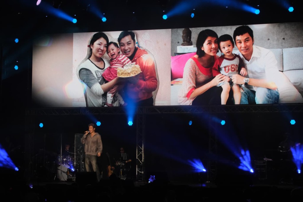 譚耀文與家人。 譚耀文與家人。