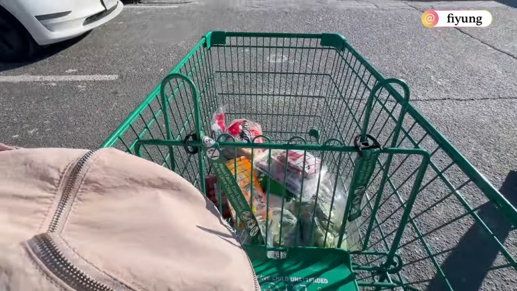 容羨媛送完仔女返學就去買餸。