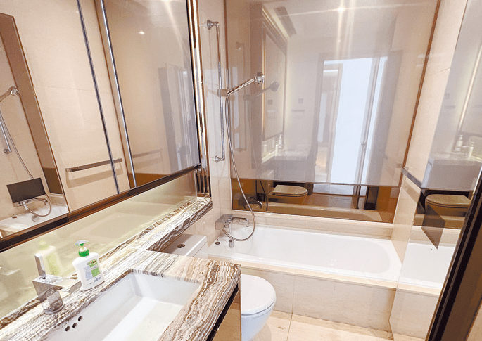 浴室附有光潔企理的潔具，住客可即租即用。