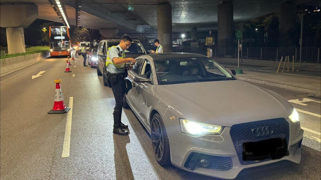 警新界北打擊酒等交通違例 5男司機涉酒後駕駛被捕。警方提供