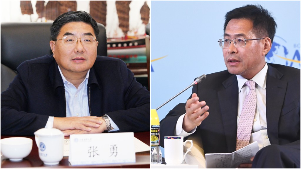 張勇（左）接替祁斌擔任中聯辦副主任。