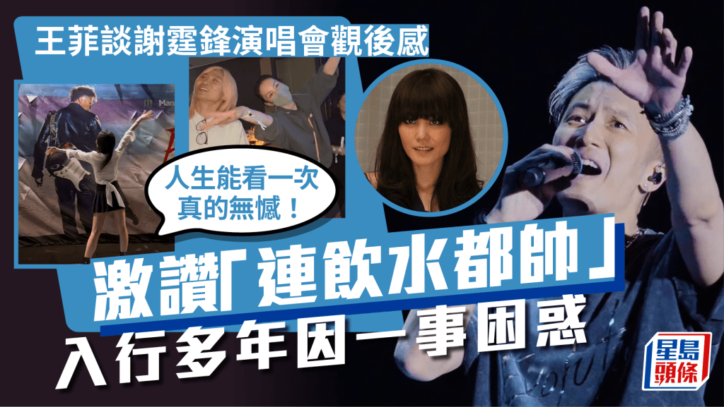 王菲談謝霆鋒演唱會觀後感激讚「連飲水都帥」 入行多年因一事困惑:了解一下我的作品