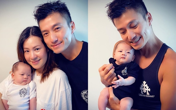 陳山聰抱住囝囝冧到暈，一家三口親子裝好溫馨。