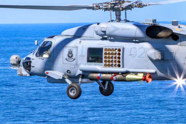 澳州海军「海鹰」（Seahawk）直升机。