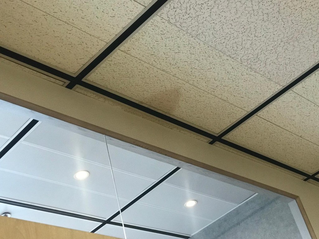 罗启瑞办公室外漏水情况。