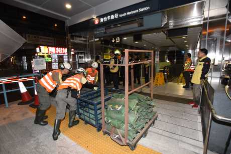 港鐵海怡半島站2月曾發生水浸。資料圖片