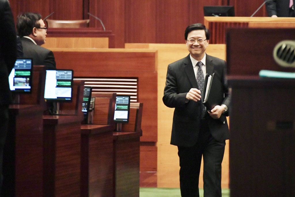 行政长官李家超今日（18日）到立法会出席互动交流答问会。陈极彰摄