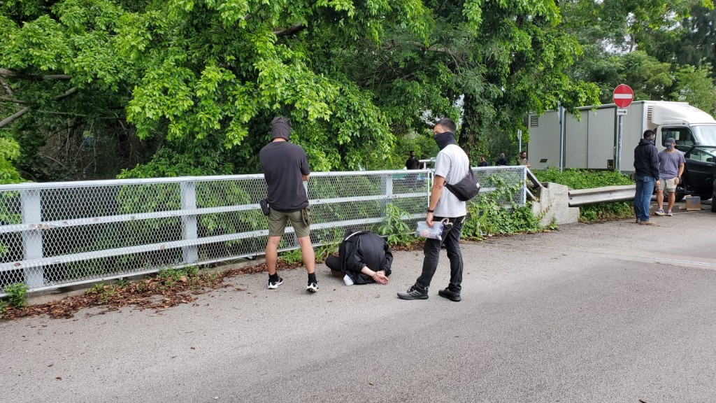 警方於新田截車拘捕四名男子。