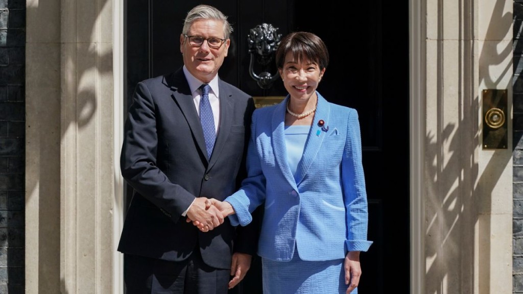 高市早苗與施紀賢會面。美聯社