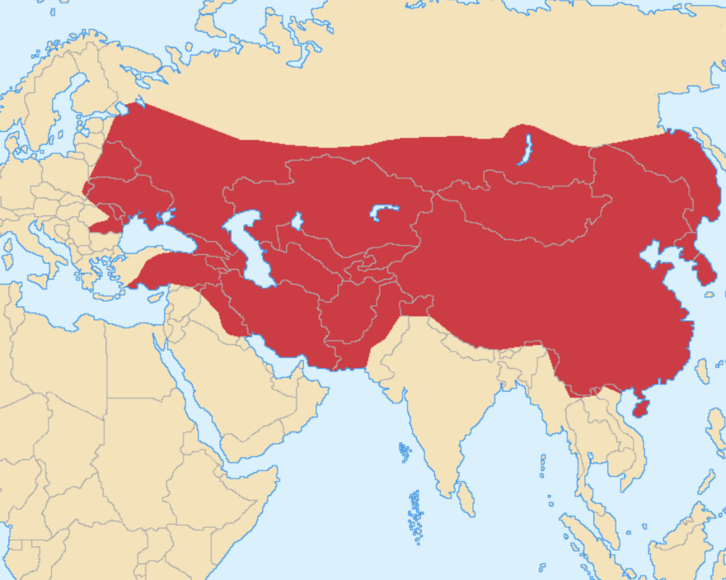 蒙古帝國疆域的演變。（資料來源：CC BY-SA 2.5@維基百科）