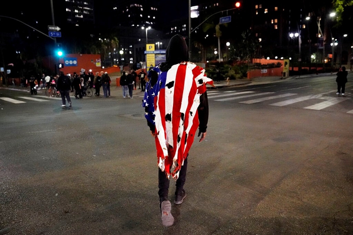 美国大选结束，社会矛盾未结束。(AP图片)