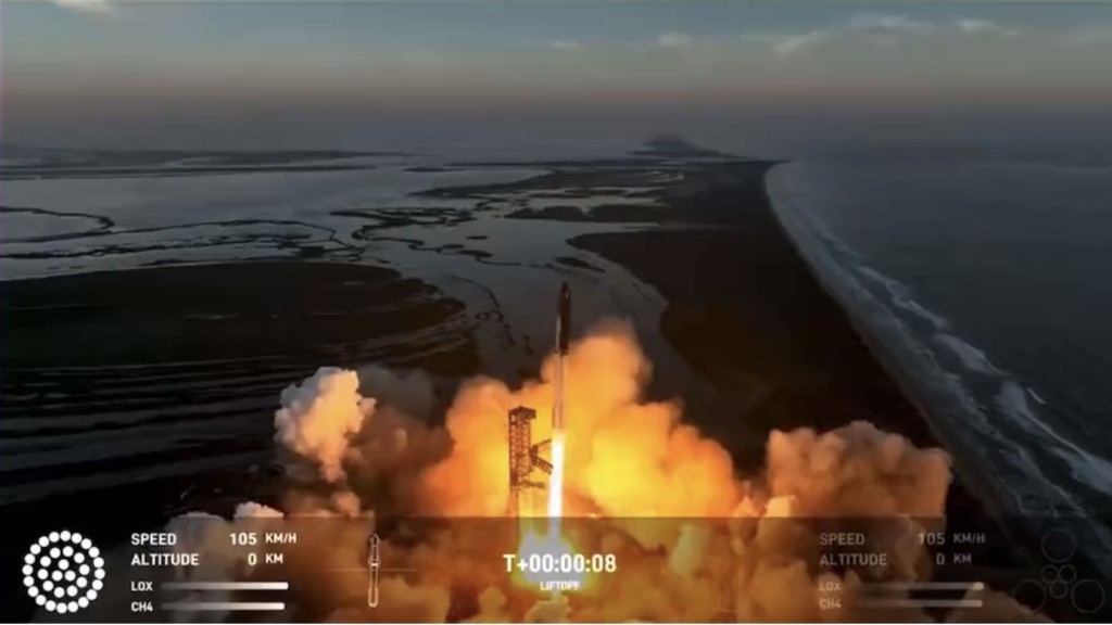 SpaceX星舰成功升空。