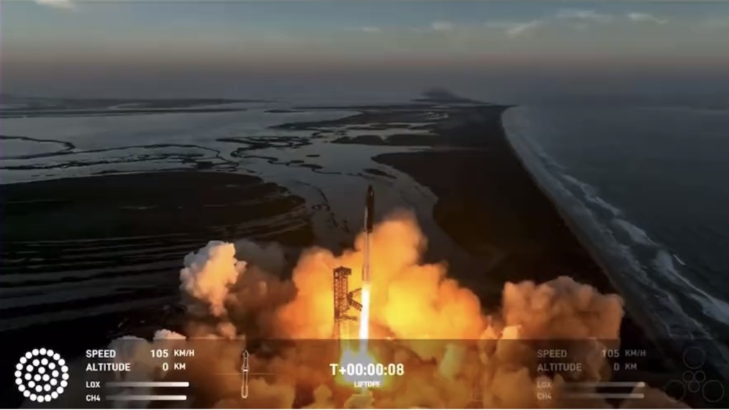 SpaceX星艦成功升空。