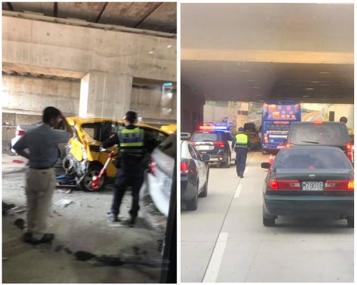 意外涉及6輛車。圖:爆廢公社二館fb