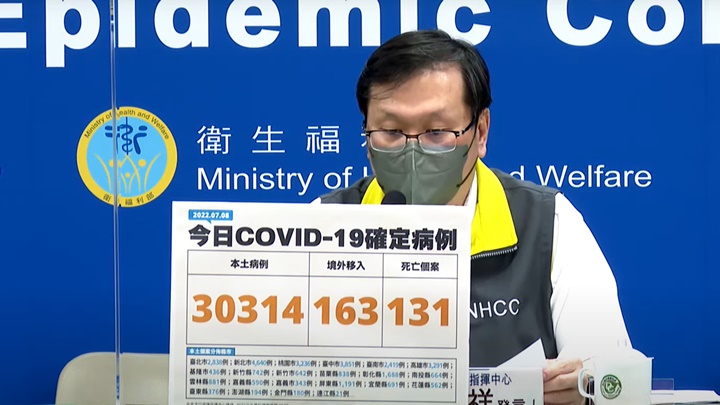 台灣新增新冠確診跌幅放緩。網上影片截圖