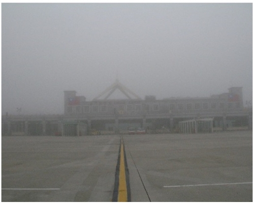 金门机场接连多天大雾。网图