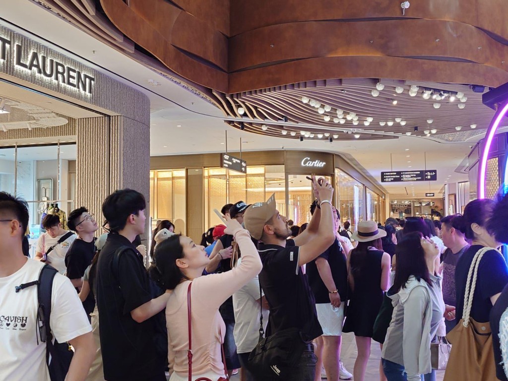 消費者於K11 MUSEA中庭向藝術裝置打卡。 消費者於K11 MUSEA中庭向藝術裝置打卡。