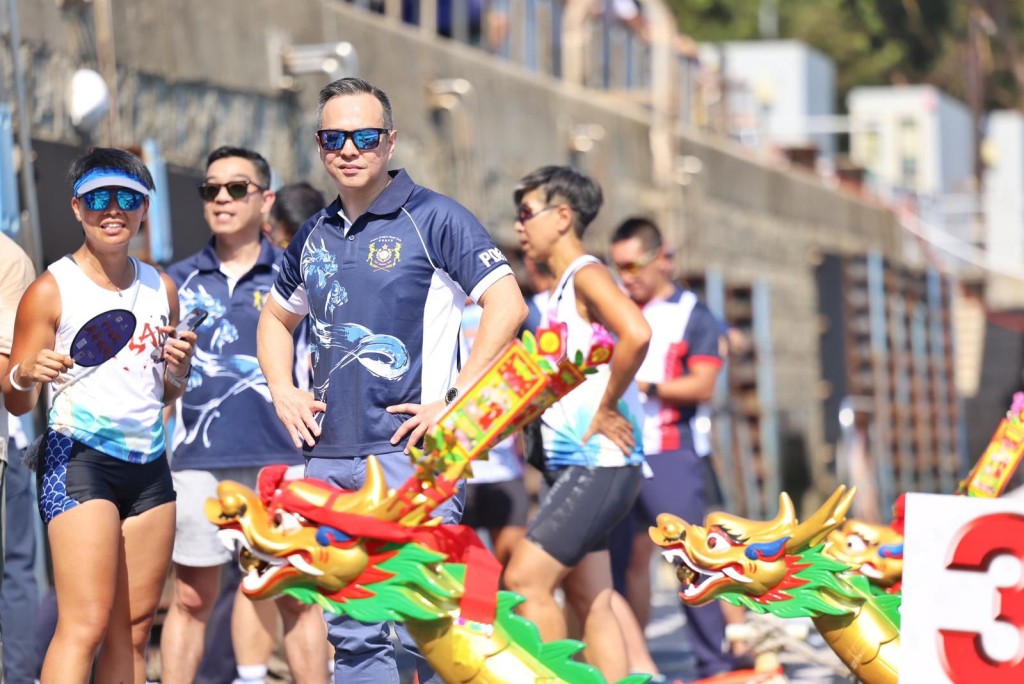 警察龍舟會今日在馬料水水警基地舉行「警察龍舟會《香港國安法》公佈實施五周年慈善龍舟賽」。警方圖片