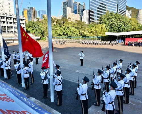 香港警務處的升旗儀式。政府新聞處圖片