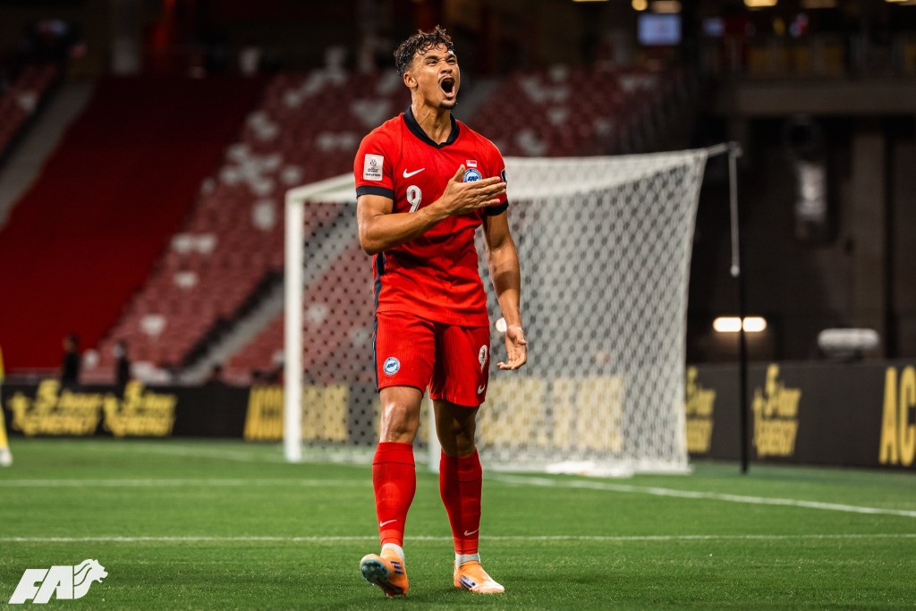 新加坡半場領先1:0。新加坡足總X圖片 新加坡半場領先1:0。新加坡足總X圖片