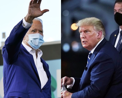 拜登和特朗普隔空交鋒。AP
