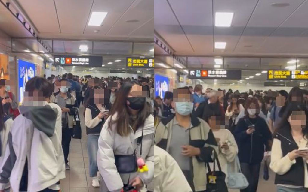 台北車站狂徒丟煙霧彈，民眾驚慌逃跑。 中時