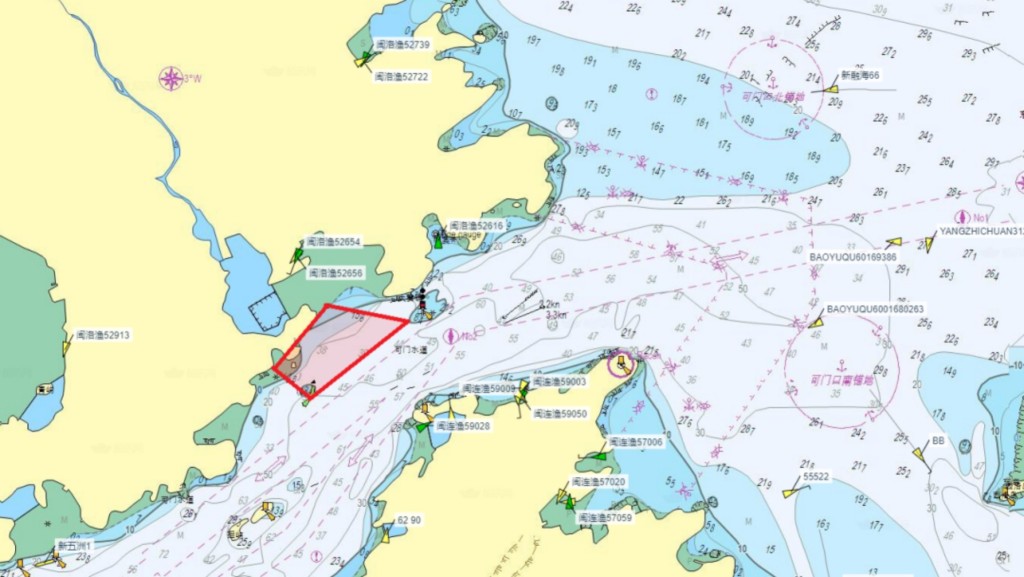 福州罗源湾已划定四点连线范围内水域为具体警戒封锁区域。
