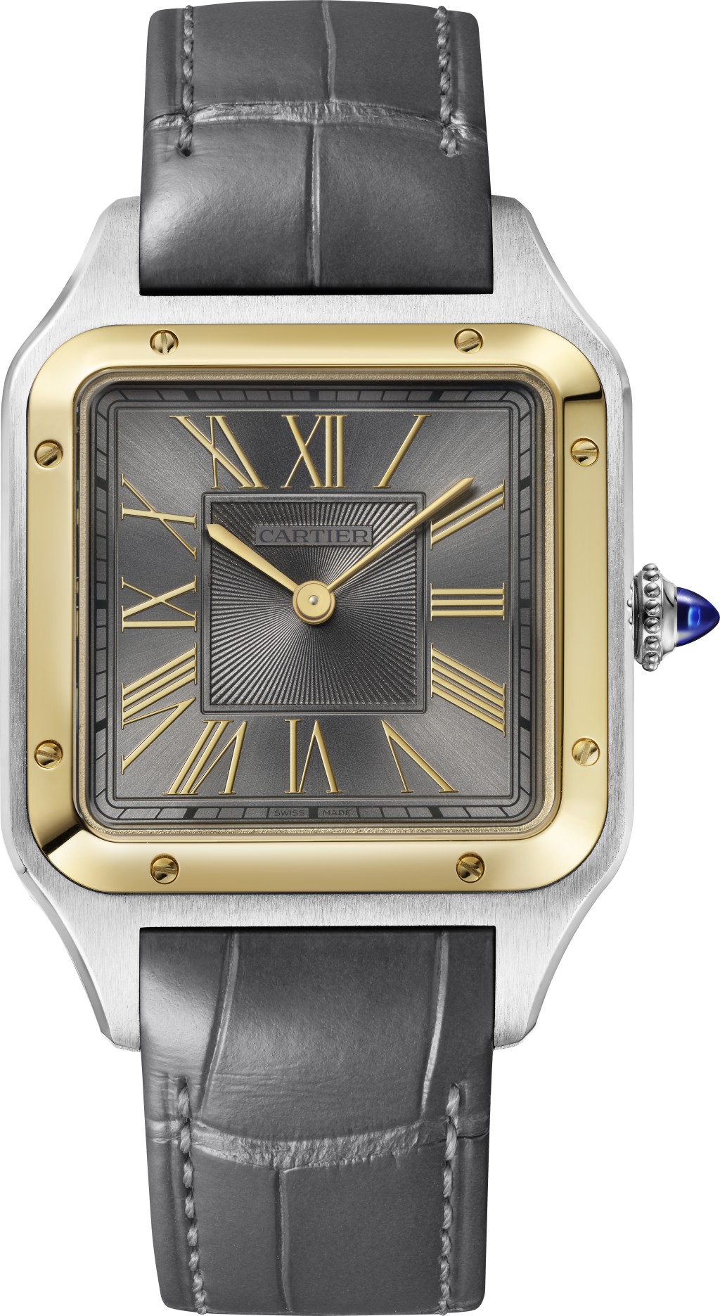 灰面衬金钢壳的大型Santos-Dumont,斯文又型格/$47,500。 灰面衬金钢壳的大型Santos-Dumont,斯文又型格/$47,500。