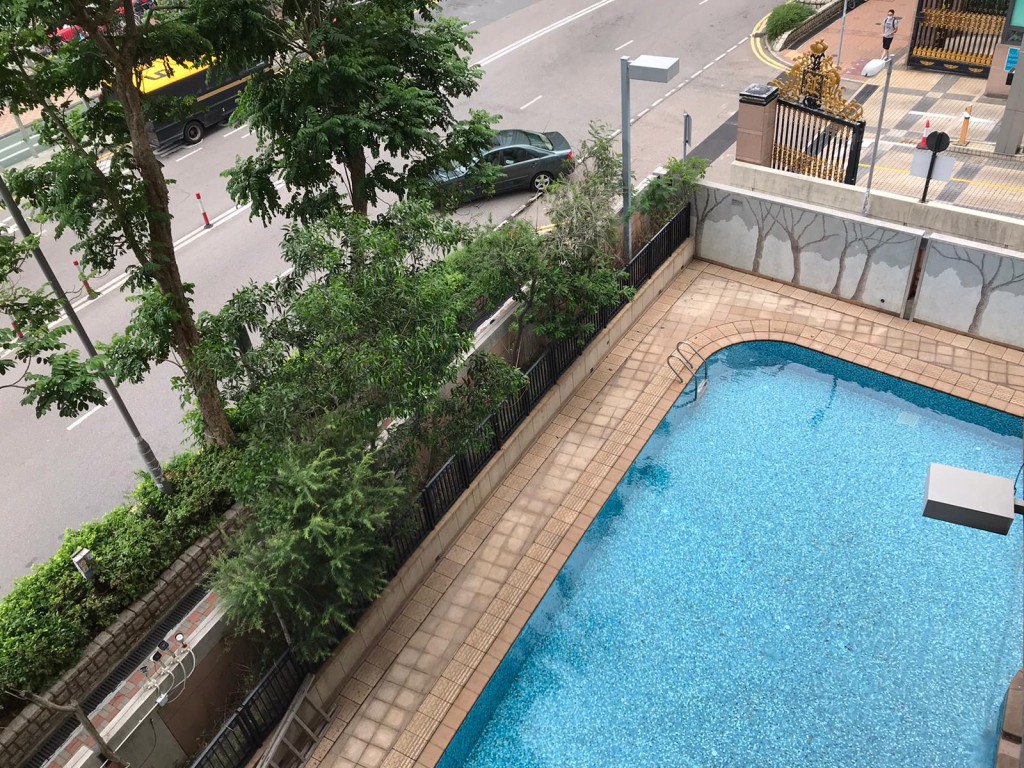 單位俯瞰內園泳池,環境清幽。