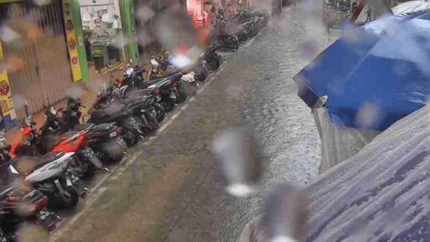澳門發出紅色暴雨警告信號。網圖
