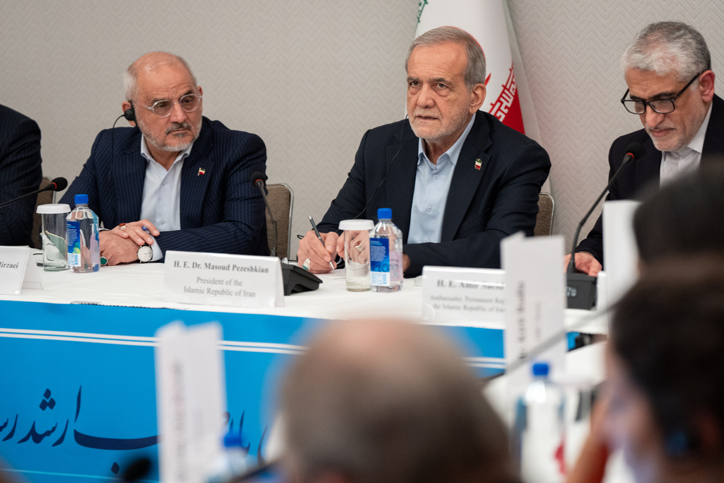 伊朗總統佩澤希齊揚（Masoud Pezeshkian）出席聯合國大會。美聯社