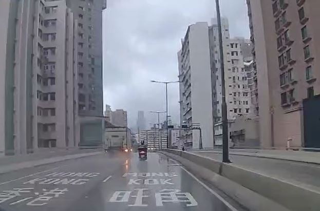 其間貨車打燈由慢線切向快線。fb車cam L（香港群組）影片截圖