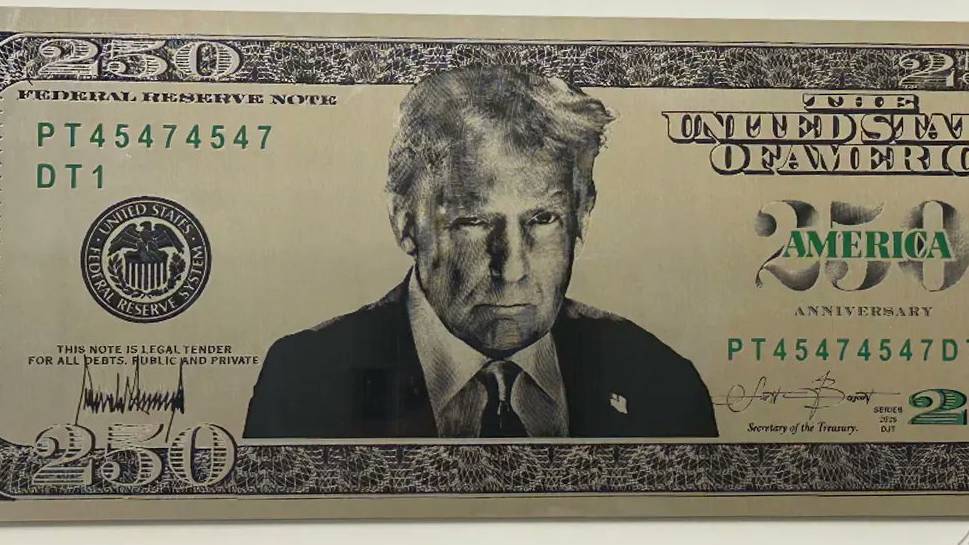紀念美國建國250周年的紀念鈔草圖。TrumpTruthOnX@X