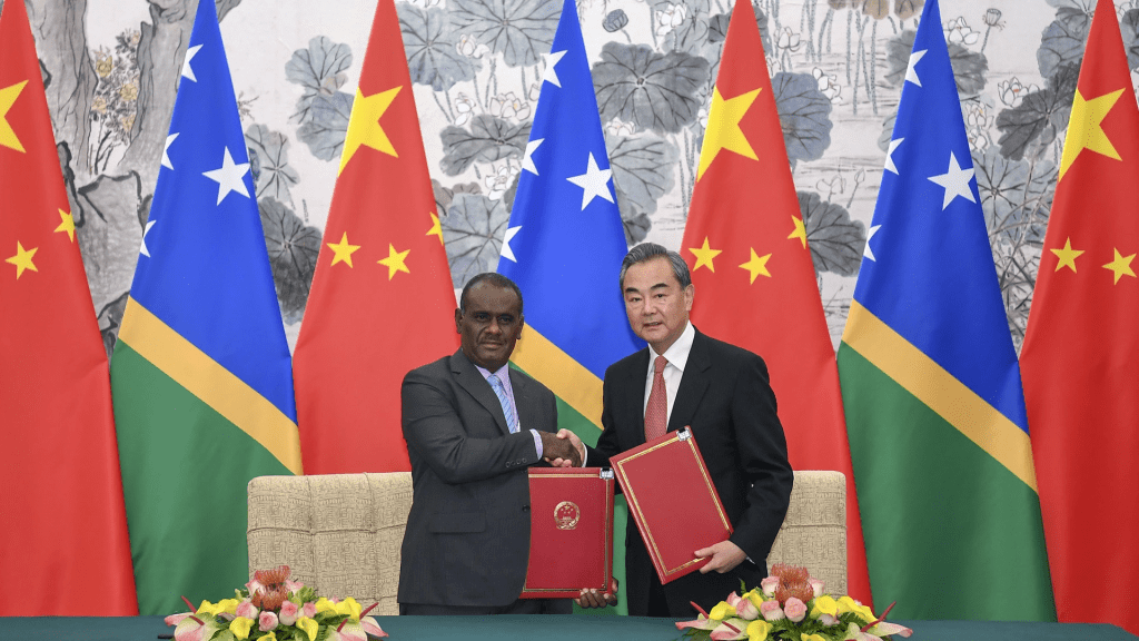 所羅門群島已經與中國正式簽署中所政府間安全合作框架協議。AP資料圖