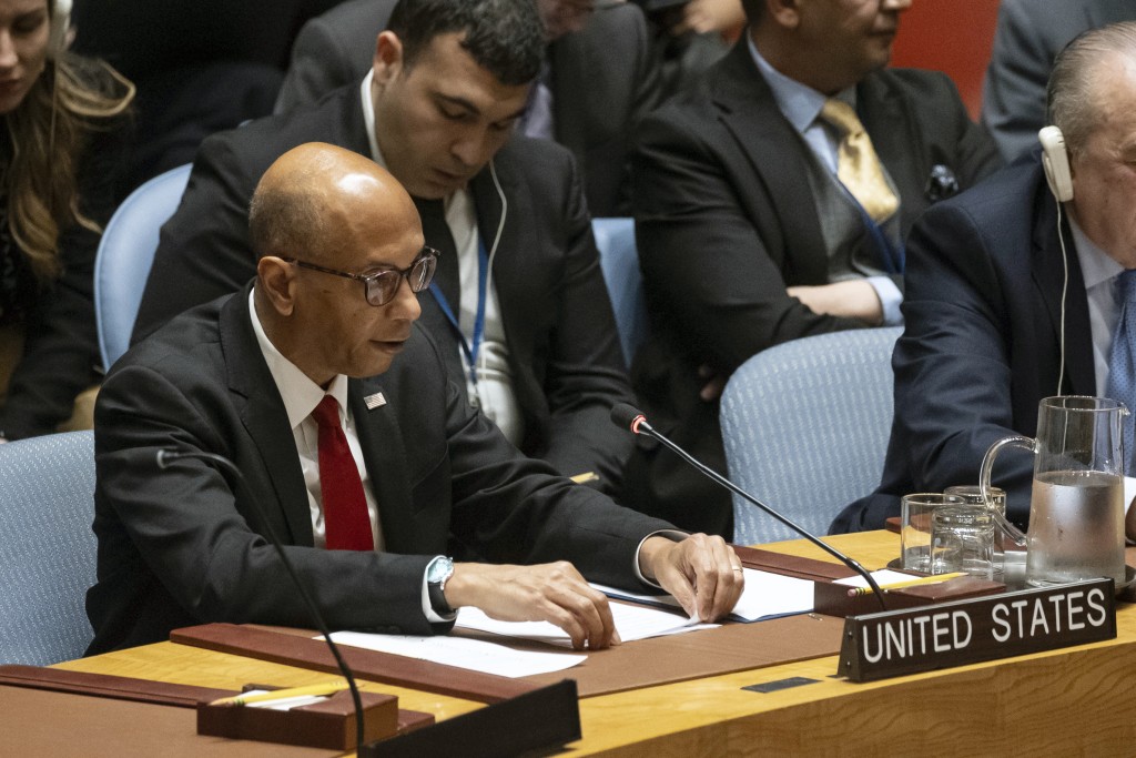 美国驻联合国副大使伍德指，美国投反对票，并不意味反对巴勒斯坦建国。美联社