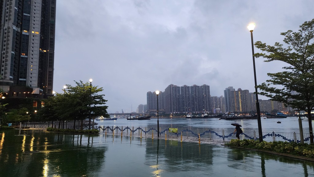 雨勢有時頗大。 雨勢有時頗大。