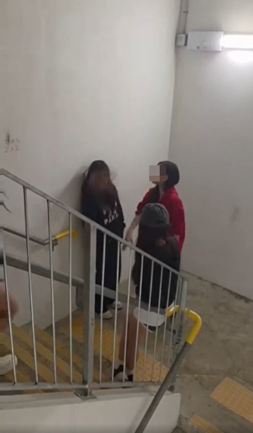 紅衣女童黨再多次掌摑受害少女。網片截圖